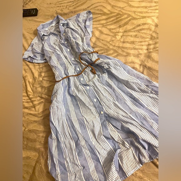 Zara Stripped Belted Shirt Dress - Picture 7 of 12
